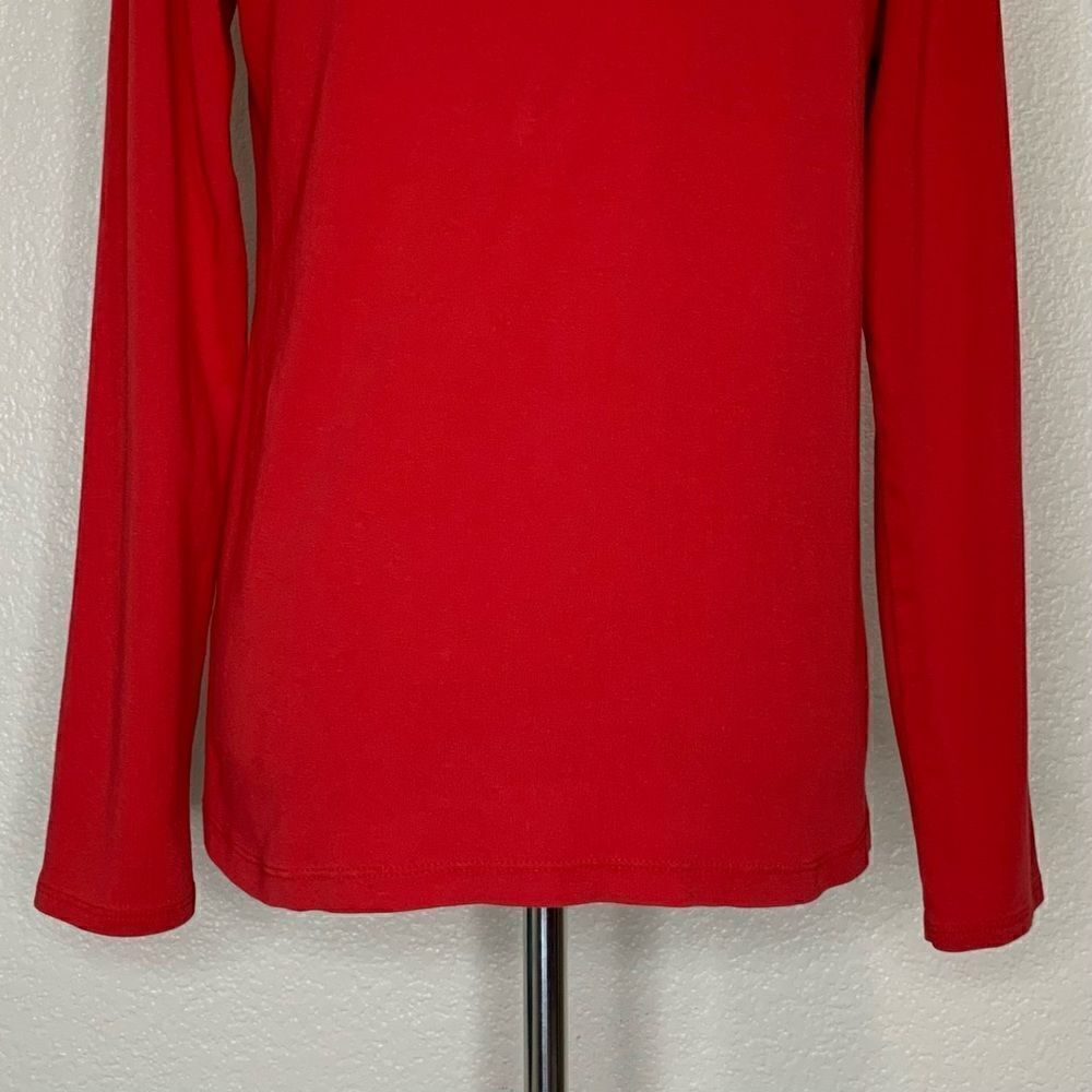 J. Jill Perfect Pima Cotton Red Long Sleeves Top - Picture 8 of 13